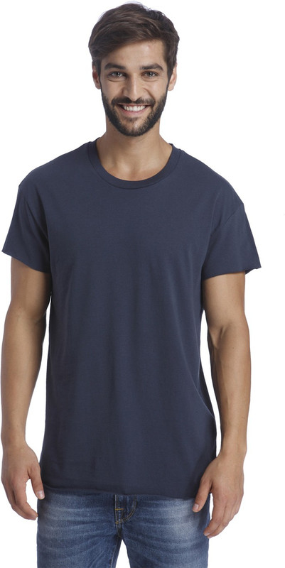 Selected Solid Men Round Neck Blue T-Shirt