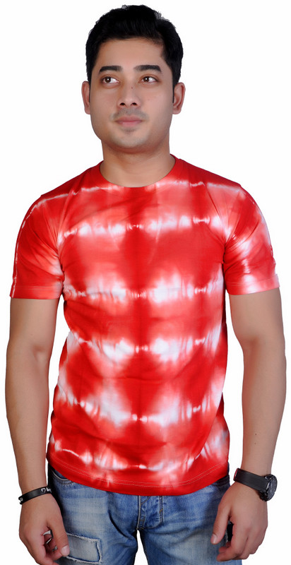 MC Printed Men Round Neck Red, White T-Shirt