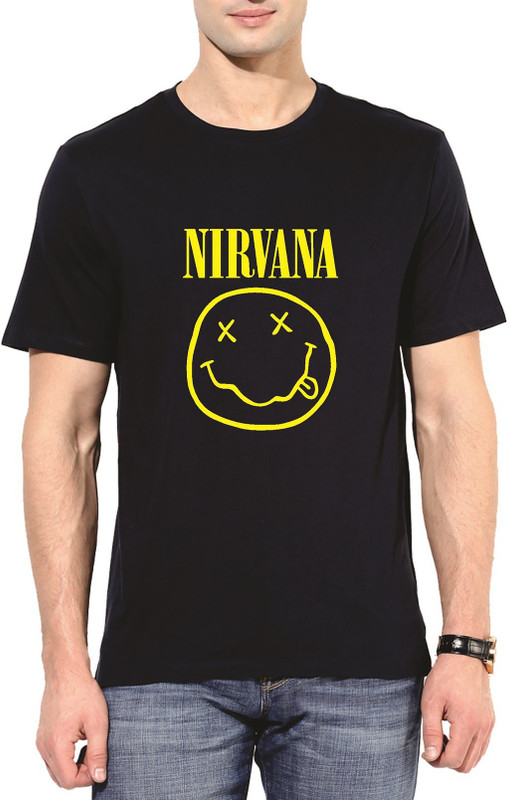 indiroots Printed Men Round or Crew Dark Blue T-Shirt