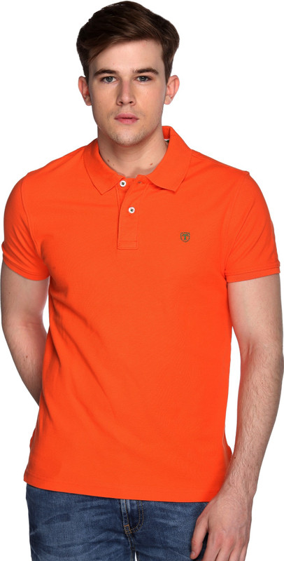 Trufit Solid Men Polo Neck Blue T-Shirt