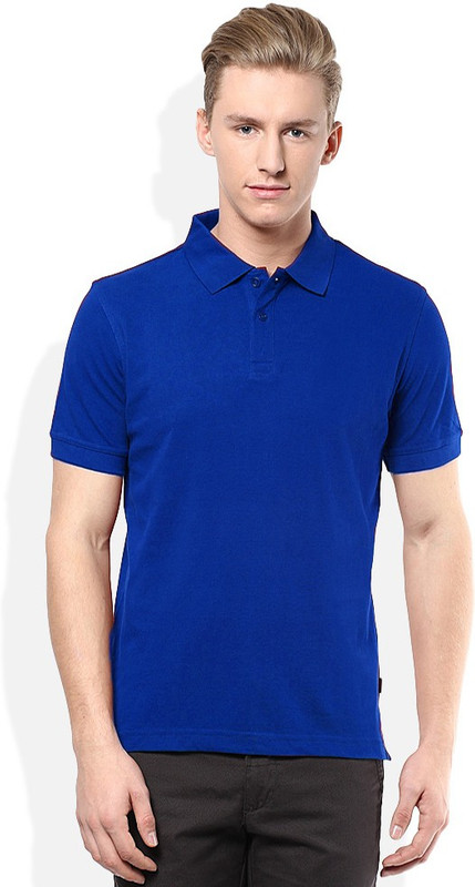 Gold Axe Solid Men Polo Neck Blue T-Shirt Gold Axe Solid Men Polo Neck Blue T-Shirt