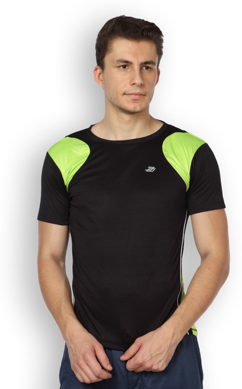 DIFFERENCE OF OPINION Solid Men Round Neck Black T-Shirt