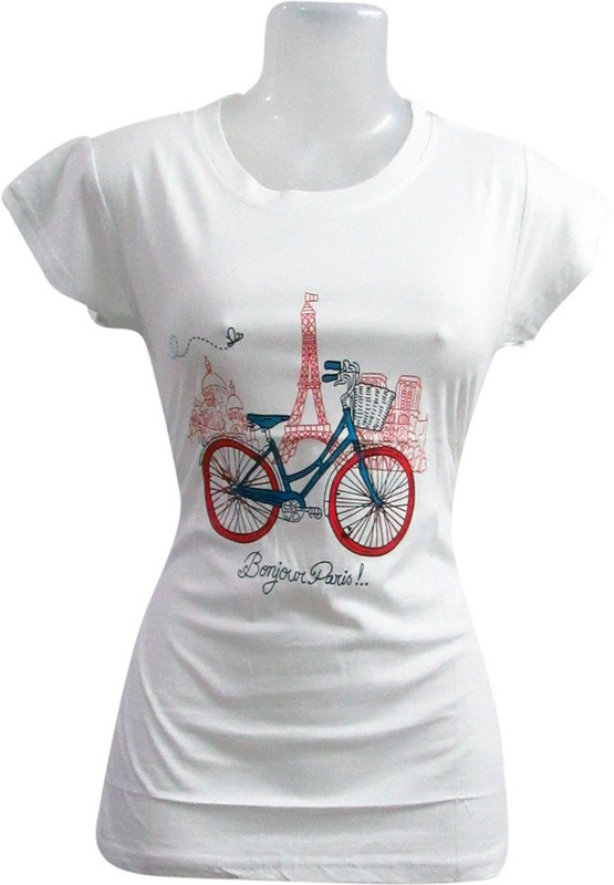 Scooboo Solid Women Round Neck White T-Shirt