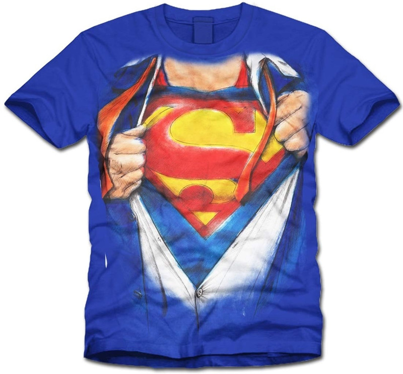 Super Drool Graphic Print Men Round Neck Blue T-Shirt