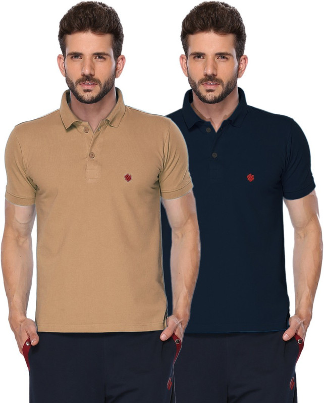 ONN Solid Men Polo Neck Brown, Blue T-Shirt(Pack of 2) ONN Solid Men Polo Neck Brown, Blue T-Shirt(Pack of 2)