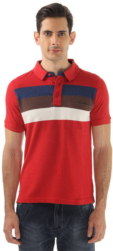 Cloak & Decker Striped Men Polo Neck Red T-Shirt Cloak & Decker Striped Men Polo Neck Red T-Shirt
