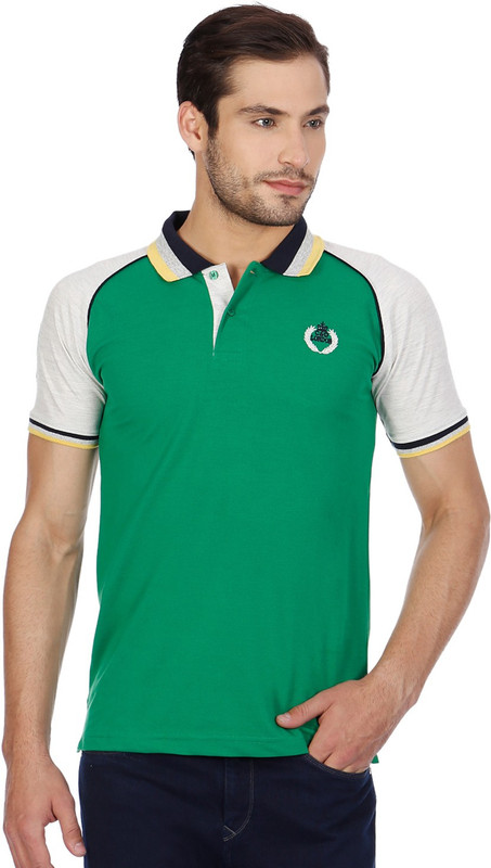 Cloak & Decker Solid Men Polo Neck Green T-Shirt Cloak & Decker Solid Men Polo Neck Green T-Shirt