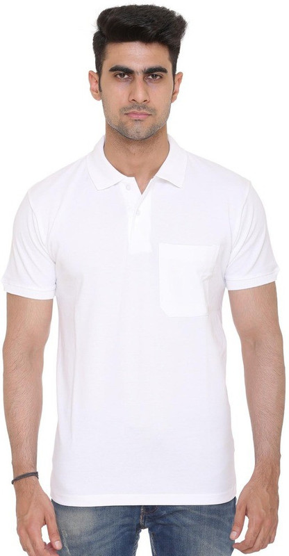 Colors & Blends Solid Men Polo Neck Reversible White T-Shirt Colors & Blends Solid Men Polo Neck Reversible White T-Shirt