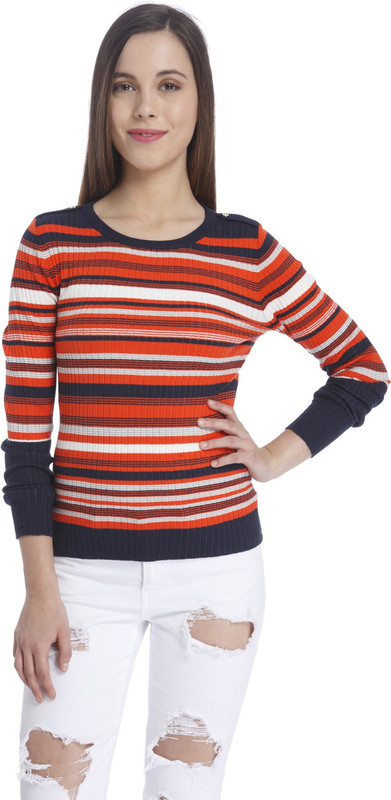 Vero Moda Striped Women Round Neck Red T-Shirt