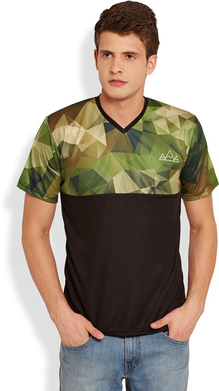 Henry and Smith Printed Men V-neck Black T-Shirt Henry and Smith Printed Men V-neck Black T-Shirt