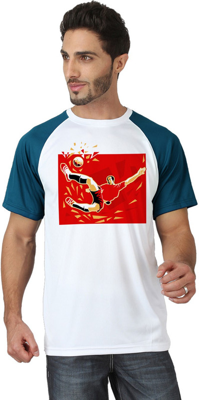 TRIONIC ACTIVE Graphic Print Men Round Neck Blue, White T-Shirt