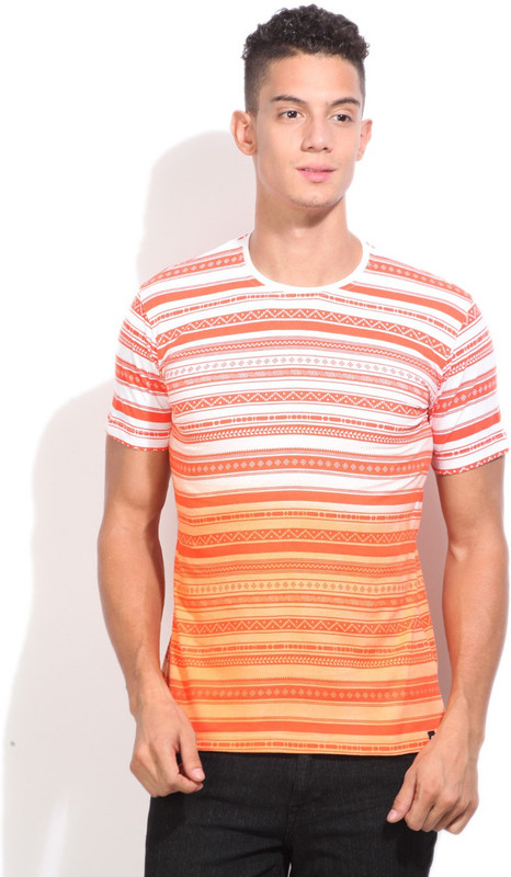 Integriti Striped Men Round Neck Multicolor T-Shirt