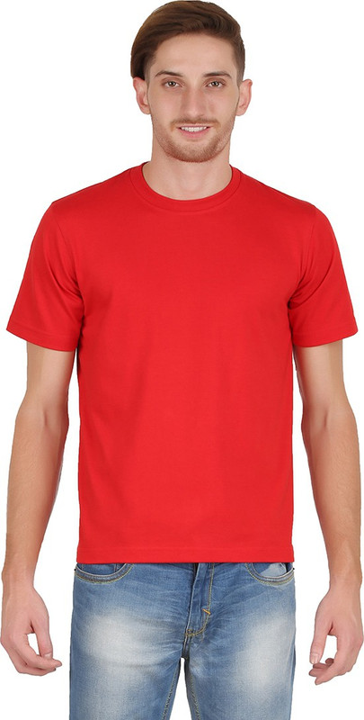 All Times Solid Men Round Neck Red T-Shirt