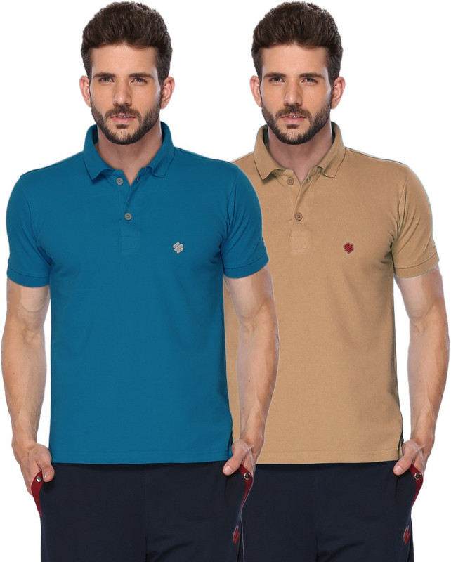 ONN Solid Men Polo Neck Blue, Brown T-Shirt(Pack of 2) ONN Solid Men Polo Neck Blue, Brown T-Shirt(Pack of 2)