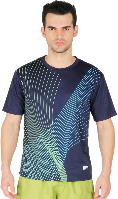 Vector X Printed Men Round Neck Blue T-Shirt