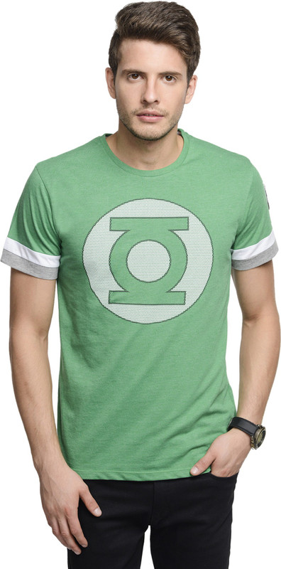 DC COMIC Printed Men Round or Crew Green T-Shirt