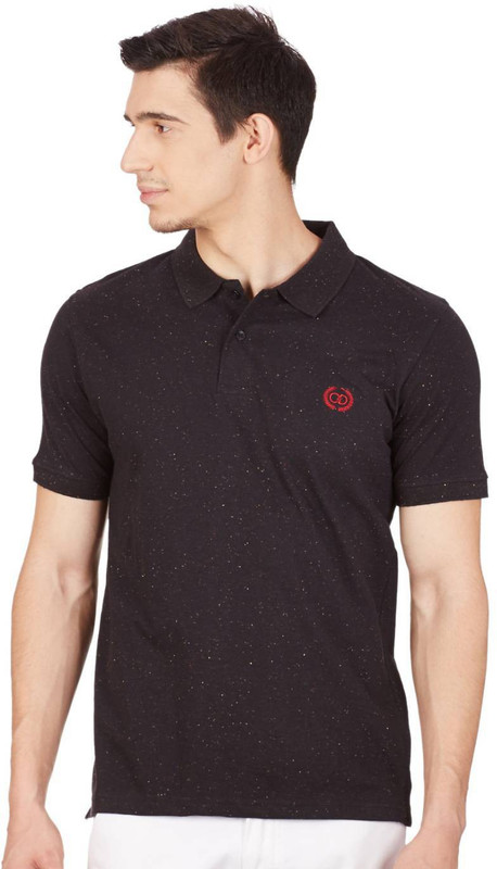 Cloak & Decker Solid Men Polo Neck Black T-Shirt Cloak & Decker Solid Men Polo Neck Black T-Shirt