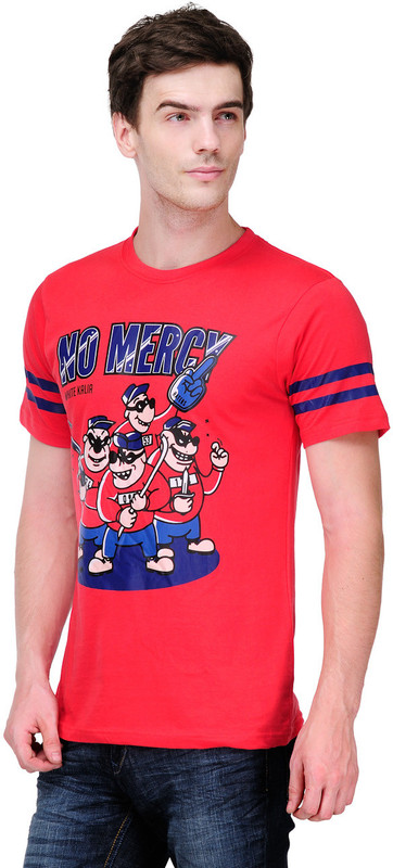 White Kalia Graphic Print Men Round Neck Red T-Shirt White Kalia Graphic Print Men Round Neck Red T-Shirt