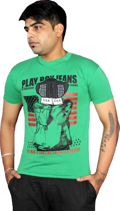 AS42 Solid Men Round Neck Green T-Shirt