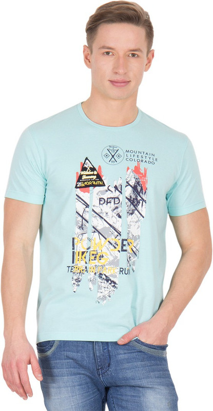 Wilkins & Tuscany Solid Men Round Neck Blue T-Shirt