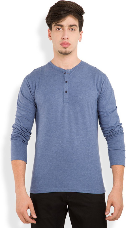 Highlander Solid Men Round Neck Blue T-Shirt Highlander Solid Men Round Neck Blue T-Shirt