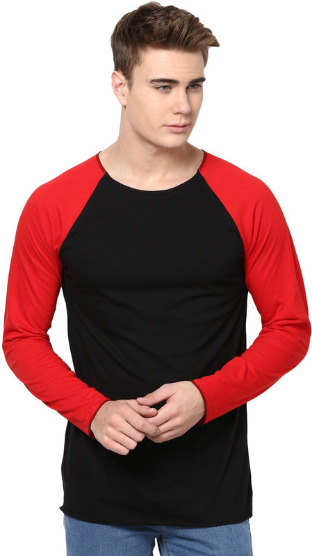 Unisopent Designs Solid Men Round or Crew Black, Red T-Shirt