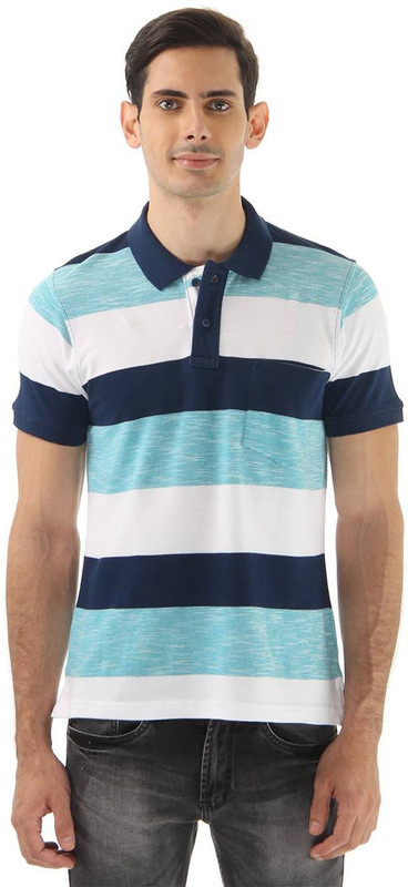 Cloak & Decker Striped Men Polo Neck Blue, White T-Shirt Cloak & Decker Striped Men Polo Neck Blue, White T-Shirt