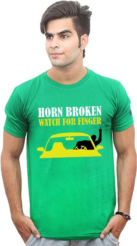 Jazzmyride Printed Men Round Neck Green T-Shirt