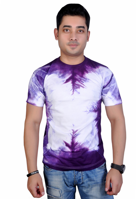 MC Printed Men Round Neck Purple, White T-Shirt