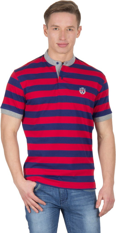 Wilkins & Tuscany Striped Men Henley Red T-Shirt