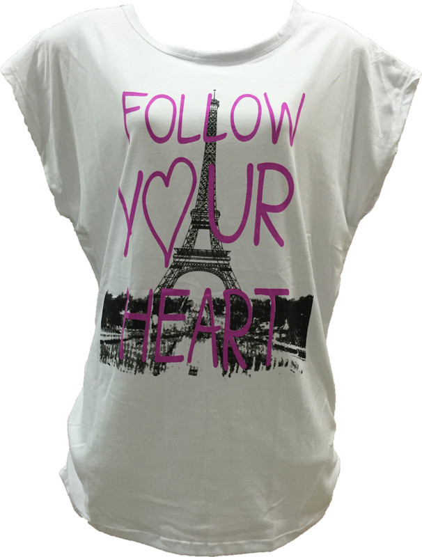 Dovekie Printed Women Round Neck White T-Shirt