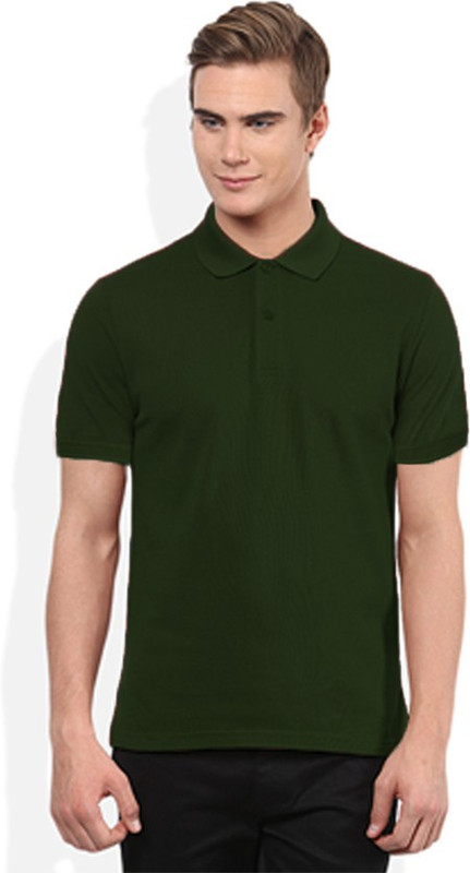 Gold Axe Solid Men Polo Neck Green T-Shirt Gold Axe Solid Men Polo Neck Green T-Shirt