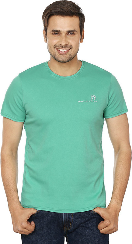 Invictum Solid Men Round Neck Green T-Shirt