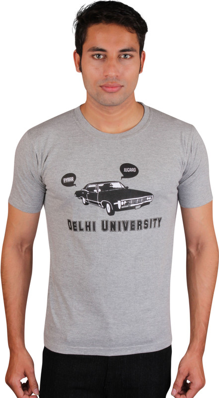 White Kalia Printed Men Round Neck Grey T-Shirt White Kalia Printed Men Round Neck Grey T-Shirt