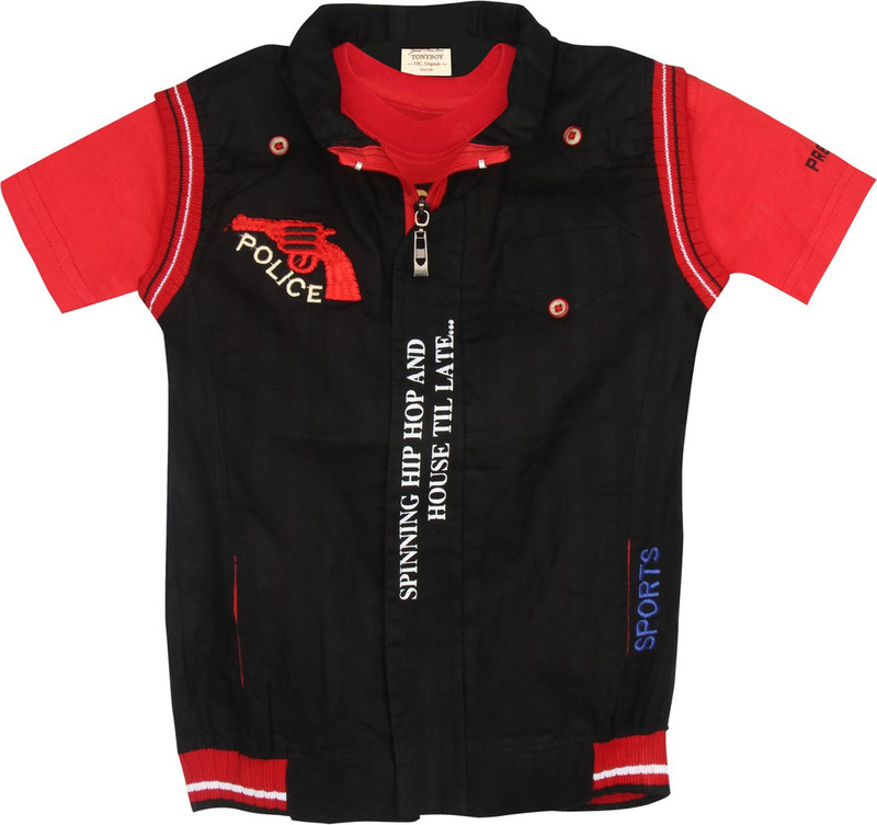 Tonyboy Boys Solid Cotton T Shirt(Black, Pack of 1) RS.699 (55.00% Off) - Flipkart