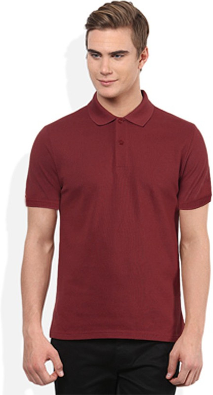 Gold Axe Solid Men Polo Neck Maroon T-Shirt Gold Axe Solid Men Polo Neck Maroon T-Shirt