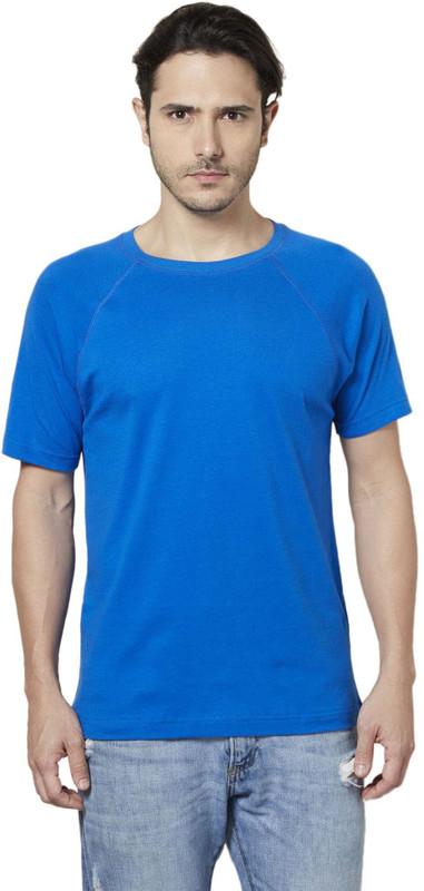 Tuna London Solid Men Round Neck Blue T-Shirt