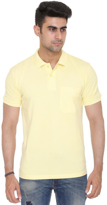 Colors & Blends Solid Men Polo Neck Reversible Yellow T-Shirt Colors & Blends Solid Men Polo Neck Reversible Yellow T-Shirt