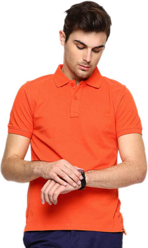 Concepts Solid Men Polo Neck Orange T-Shirt