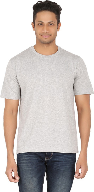 All Times Solid Men Round Neck Grey T-Shirt