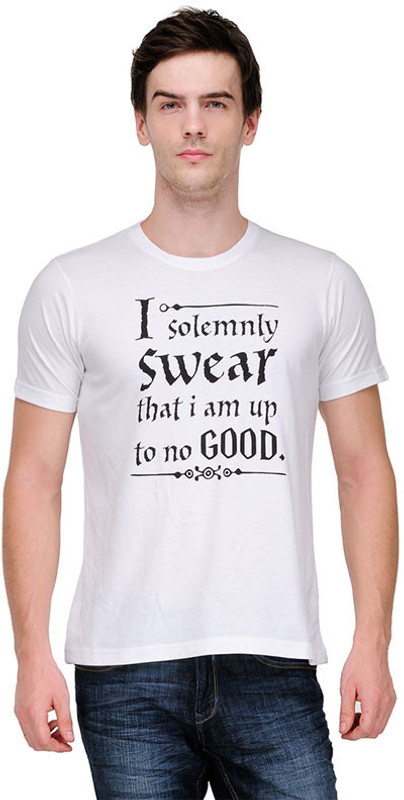 White Kalia Printed Men Round Neck White T-Shirt White Kalia Printed Men Round Neck White T-Shirt