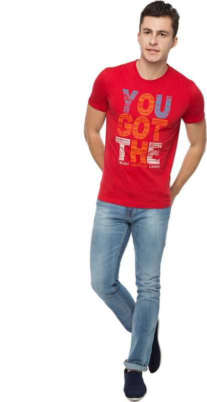 MyDesignersales Printed Men Round Neck Red T-Shirt