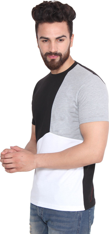 Koolpals Solid Men Round or Crew Grey, White, Black T-Shirt