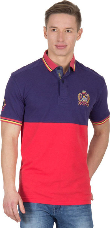Wilkins & Tuscany Solid Men Polo Neck Orange T-Shirt