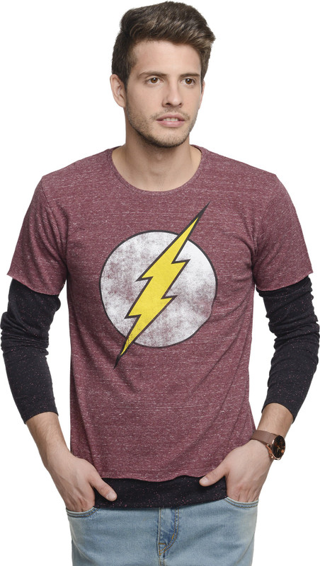 DC COMIC Printed Men Round or Crew Red, Black T-Shirt