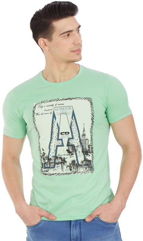 Cloak & Decker Printed Men Round Neck Light Green T-Shirt Cloak & Decker Printed Men Round Neck Light Green T-Shirt