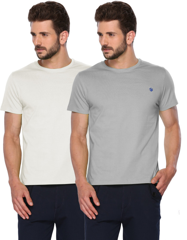 ONN Solid Men Round Neck White, Grey T-Shirt(Pack of 2) ONN Solid Men Round Neck White, Grey T-Shirt(Pack of 2)