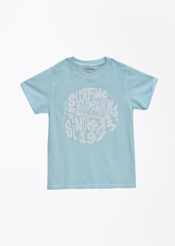 Cherokee Kids Boys Printed Cotton T Shirt(Light Blue, Pack of 1) RS.200 (66.00% Off) - Flipkart