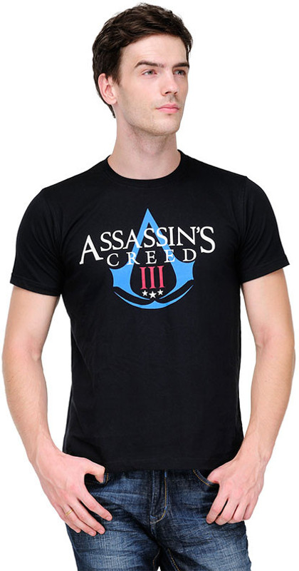 White Kalia Printed Men Round Neck Black T-Shirt White Kalia Printed Men Round Neck Black T-Shirt