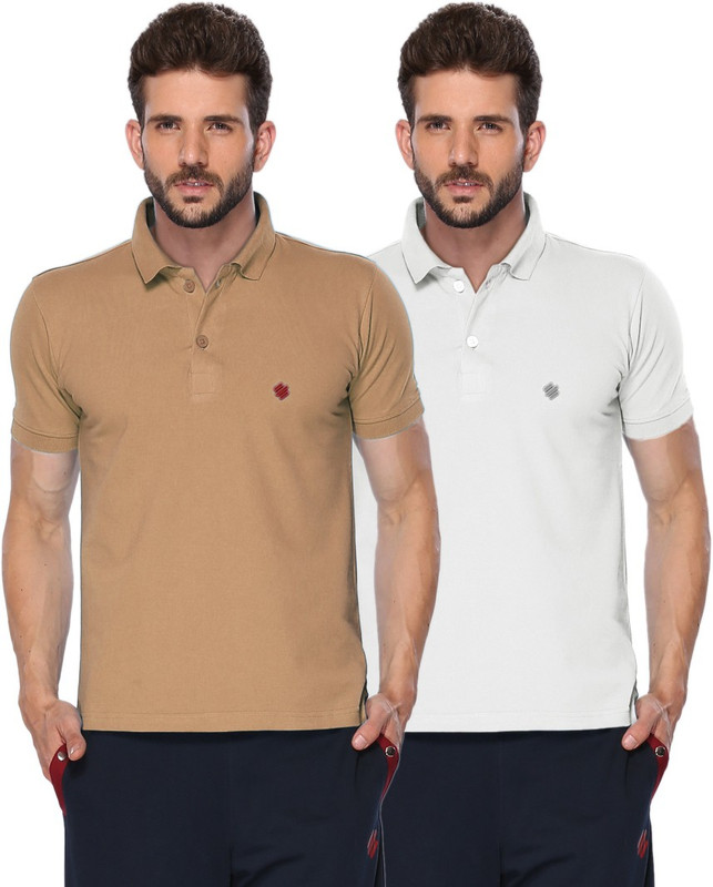 ONN Solid Men Polo Neck Brown, White T-Shirt(Pack of 2) ONN Solid Men Polo Neck Brown, White T-Shirt(Pack of 2)